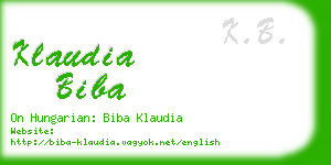 klaudia biba business card